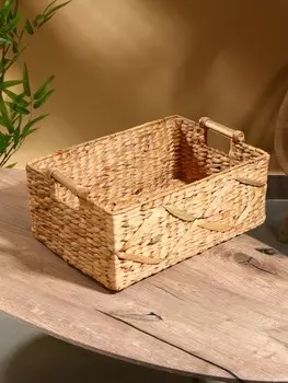 Корзина плетеная, 453020 см, водный гиацинт