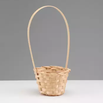 Корзина плетеная, 13139.5 см, ручка h=21 см, бамбук, натуральный цвет