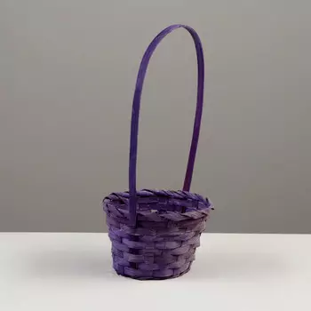 Корзина плетеная, 13139.5 см, ручка h=21 см, бамбук, фиолетовая