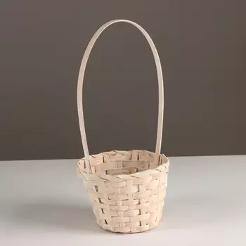 Корзина плетеная, d13х9хh30см, белый, бамбук