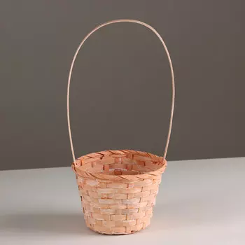 Корзина плетеная, d13х9хh30см, персиковый, бамбук