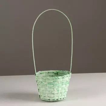 Корзина плетеная, d13х9хh30см, зеленый, бамбук