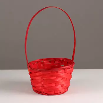 Корзина плетеная, d16х10хh32см, красный, бамбук