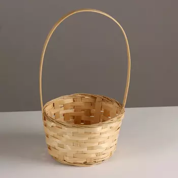 Корзина плетеная, d16х10хh32см, натуральный, бамбук
