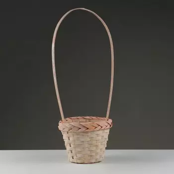 Корзина плетеная, d18 х15х50, персиковая, бамбук