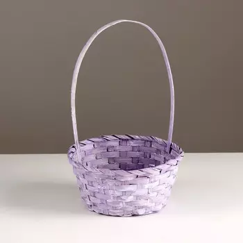 Корзина плетеная, d20х10хh33см, сиреневый, бамбук