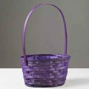 Корзина плетеная, d21 х 10/34 см, фиолетовый, бамбук