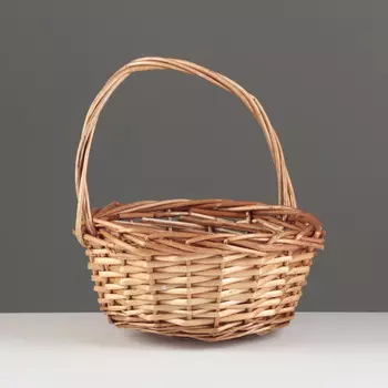 Корзина плетеная, d22xh10xhh25, медовый, ива