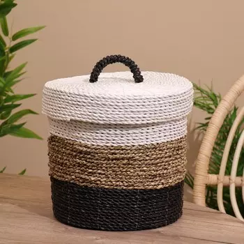 Корзина плетеная с крышкой 27х27х35 см