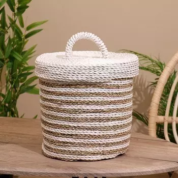 Корзина плетеная с крышкой 27х27х35 см