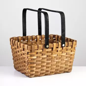 Корзина плетеная (секвойя), 28x23xh16/31 см, 1 шт., коричневый