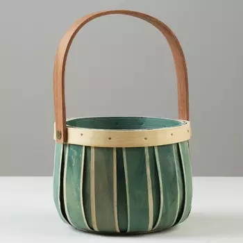 Корзина плетеная, секвойя, d16xh13/26 см, зеленый