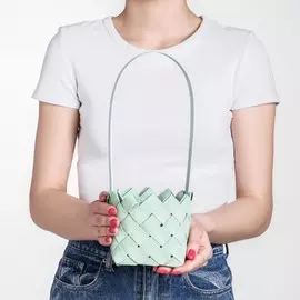 Корзина плетёная, 13x32 см, зеленый