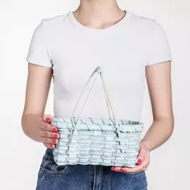 Корзина плетёная, 24х10,5х34 см, голубой