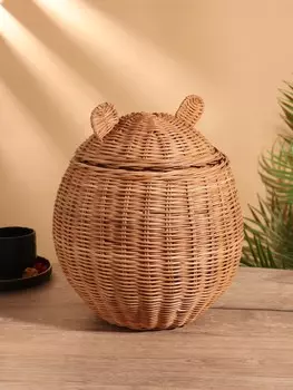 Корзина с крышкой, 252534 см, ротанг