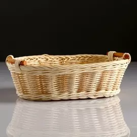 Корзина, с ручками, 26×22×8 см, ротанг