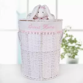 Корзина универсальная плетёная с крышкой доляна sweet home, 34,5×34,5×43,5 см