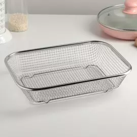 Сито-корзинка доляна, 3022 см, 201 нержавеющая сталь, серебристое