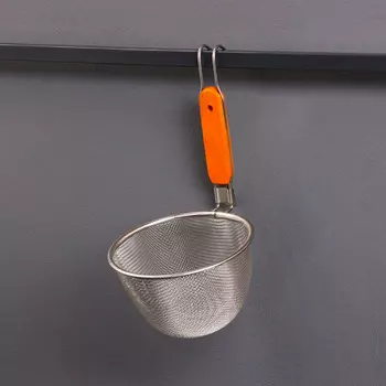 Корзинка для картошки фри шафран, высота 25 см, деревянная ручка, металл