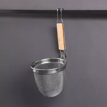 Корзинка для картошки фри шафран, высота 34 см, деревянная ручка, металл