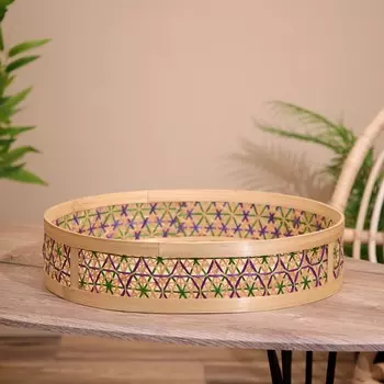 Корзинка плетеная, из бамбука 45х38х10 см