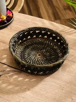 Корзинка плетеная ротанг, 22х22х6 см