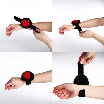 Кошелек-браслет на молнии, цвет черный