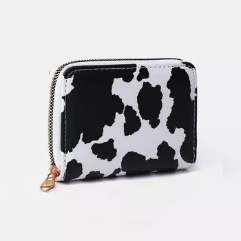 Кошелек на молнии, цвет черный/белый