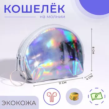 Кошелек на молнии, цвет серый