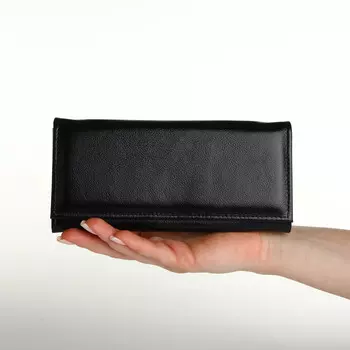 Кошелек женский textura на кнопке, 192.78.5 см, черный