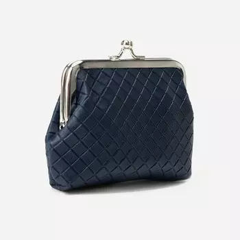 Кошелек монетница женская на фермуаре, цвет синий