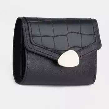Кошелек женский на кнопке, цвет черный