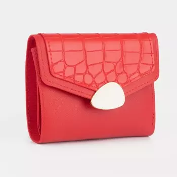 Кошелек женский на кнопке, цвет красный