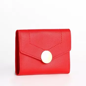 Кошелек женский на кнопке, цвет красный