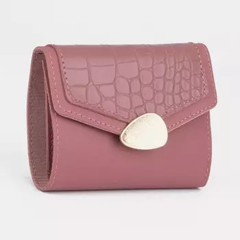 Кошелек женский на кнопке, цвет пудровый