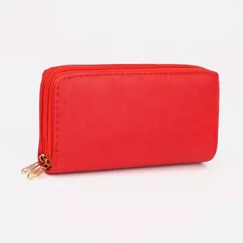 Кошелек женский на молниях, 18.549.5 см, алый
