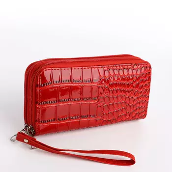 Кошелек женский на молниях, цвет красный