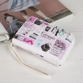 Кошелек, 2 отдела на молнии, белый