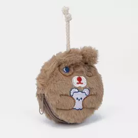 Кошелёк-ключница на молнии, цвет коричневый