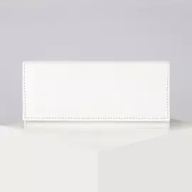 Кошелек женский на кнопке, цвет белый