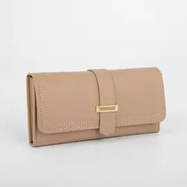 Кошелёк на кнопке, цвет бежевый