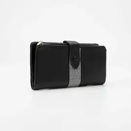 Кошелёк на кнопке, цвет чёрный