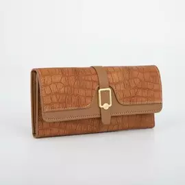 Кошелёк на кнопке, цвет коричневый