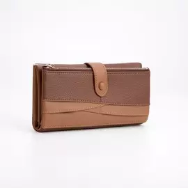 Кошелёк на кнопке, цвет коричневый