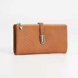 Кошелёк на кнопке, цвет коричневый