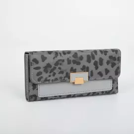 Кошелёк на кнопке, цвет серый