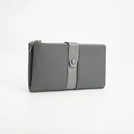 Кошелёк на кнопке, цвет серый