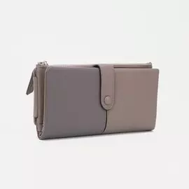 Кошелёк на кнопке, цвет серый