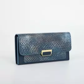 Кошелёк на кнопке, цвет синий