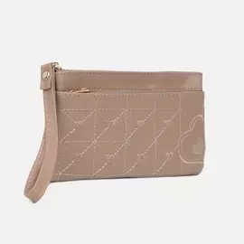 Кошелёк на молнии, цвет бежевый